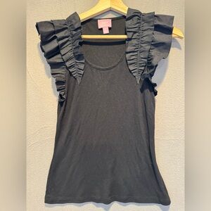 Muse Black Ruffled Blouse